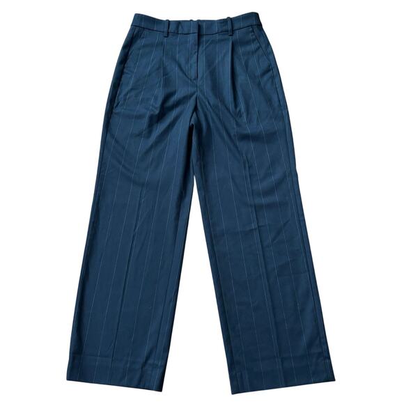 J.Crew Pants - J Crew Factory Size 10 Pleated Trousers Pants Navy Striped High Waist Office
